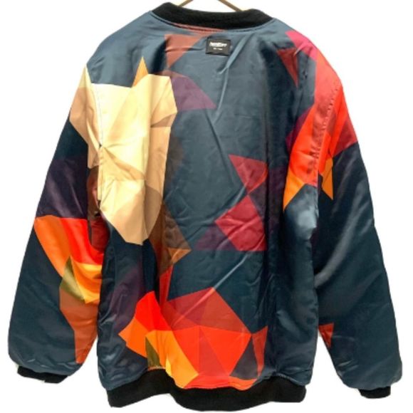 Mens Cubes Bomber Jacket Plus Size 3L High-quality polyester - Picture 2 of 5